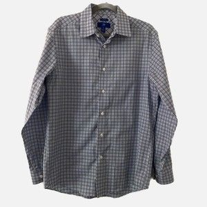 Egara Men's Button Up Dress Shirt Non-Iron Blue Size M